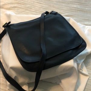 Classic Coach leather saddlebag. Navy blue